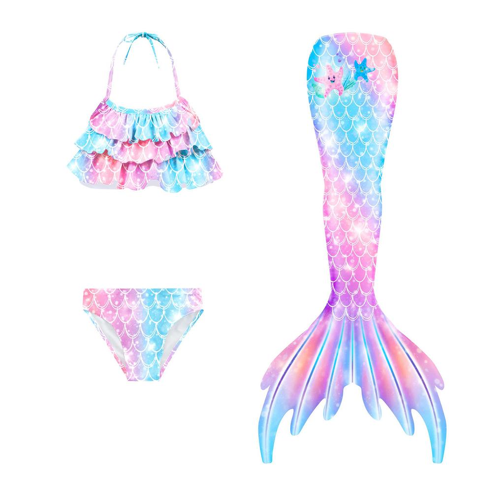 Новинка 2024 года, детский купальник для девочек, костюм русалки с хвостом русалки, детский купальник для косплея, пляжное бикини в стиле фэнтези