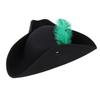 Wide Brim Tricorn Hat Feather Decorated Costume Hat Unisex Fashionable feather hat  Halloween Party