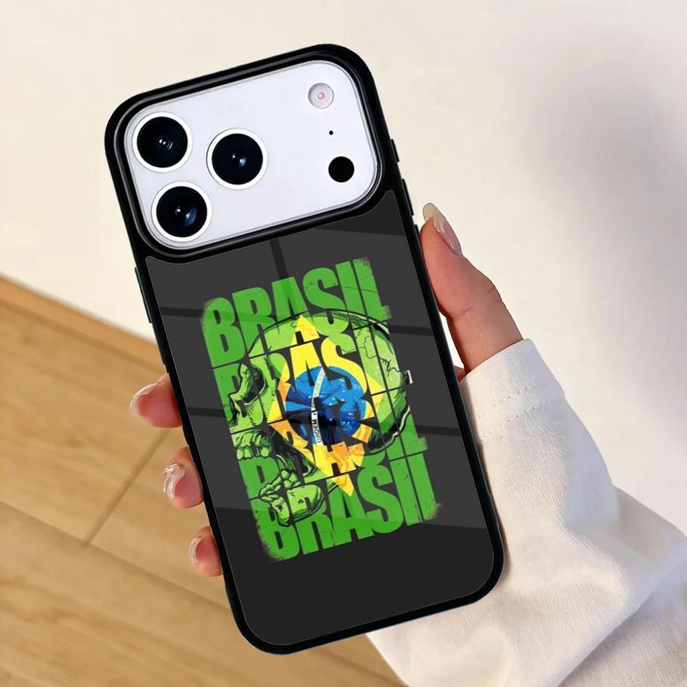 Brazil Passport Flag Mobile Phone Case for IPhone 17 AIR 16pro Max 15 14 13 12 11 Bumper Cover