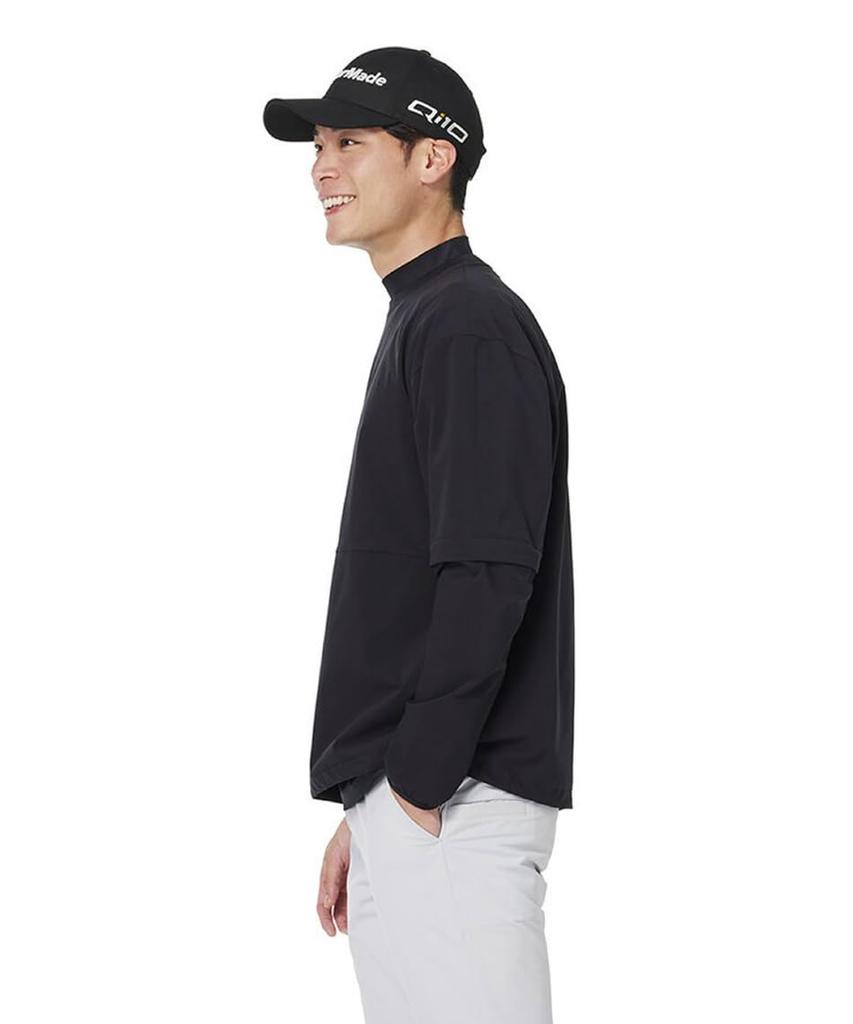 TaylorMade Removable Sleeve Long Sleeve Crew Jacket, Black, Size M, Men's, 2024FW UN349