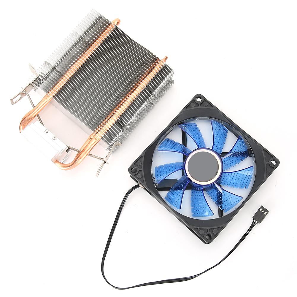 CPU Cooling Fan 3 Pin Connector PC Accessory Light 2 Brass Pipe for 775 Celsius 1155 Celsius (Red )