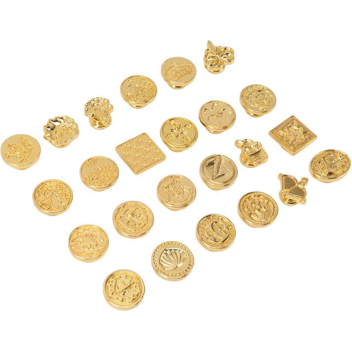 BORDSTRACT Сменная головка для восковой печати, 24 шт. Ретро Антикварные Винтажные Головки для восковых печатей с коробкой для хранения и мешочком для запечатывания конвертов, открыток