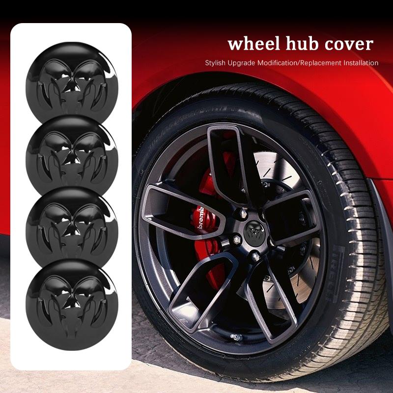 Car Wheel Hub Center Cover 4pcs ABS Electroplating Accessories For Dodge Challenger Charger Journey Ram Durango SRT Dart Journey U222