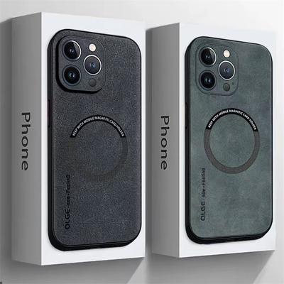 Для Magsafe Роскошные кожаные противоударные чехлы для телефонов iPhone 16 15 14 13 12 11 Pro Max 16 Plus Магнитный чехол для беспроводной зарядки