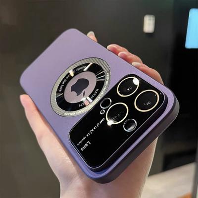 Магнитный чехол для телефона Magsafe с беспроводной зарядкой для Iphone 14 13 12 Pro Max с логотипом и отверстием для камеры, чехол для мобильного телефона Funda