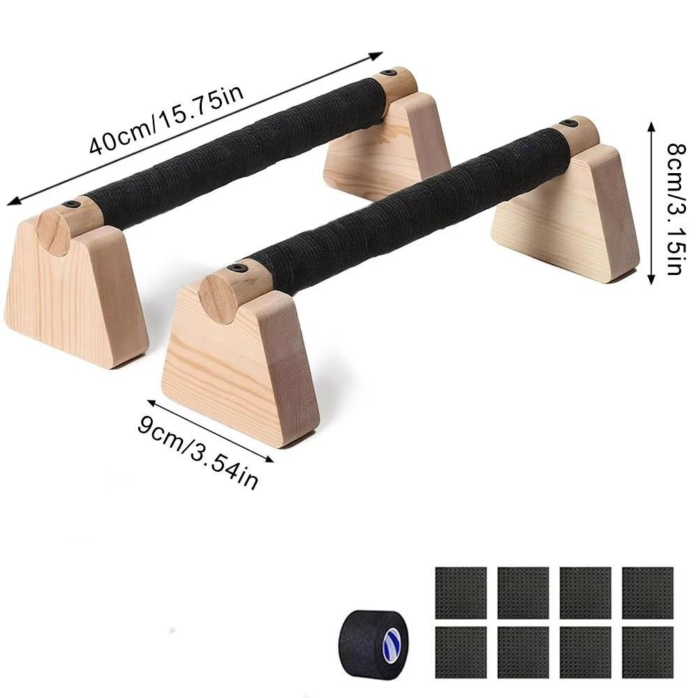 1 Pair Multipurpose Wooden Push Up Bar Non-slip Push-up Stand Parallettes Bars Bodybuilding Fitness