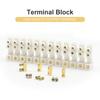 1pcs U H Type 12 Position Plastic Barrier Terminal Strip Block Barrier Screw Block Connection Strips for Electrical Wiring 3A10A