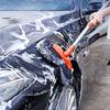 Выдвижная двухслойная щетка для мытья автомобиля с мягкой шваброй для мытья автомобиля, варежка для мытья автомобиля, не царапающая, для мытья автомобиля с гибким вращением на 360°, сменная микрофибра