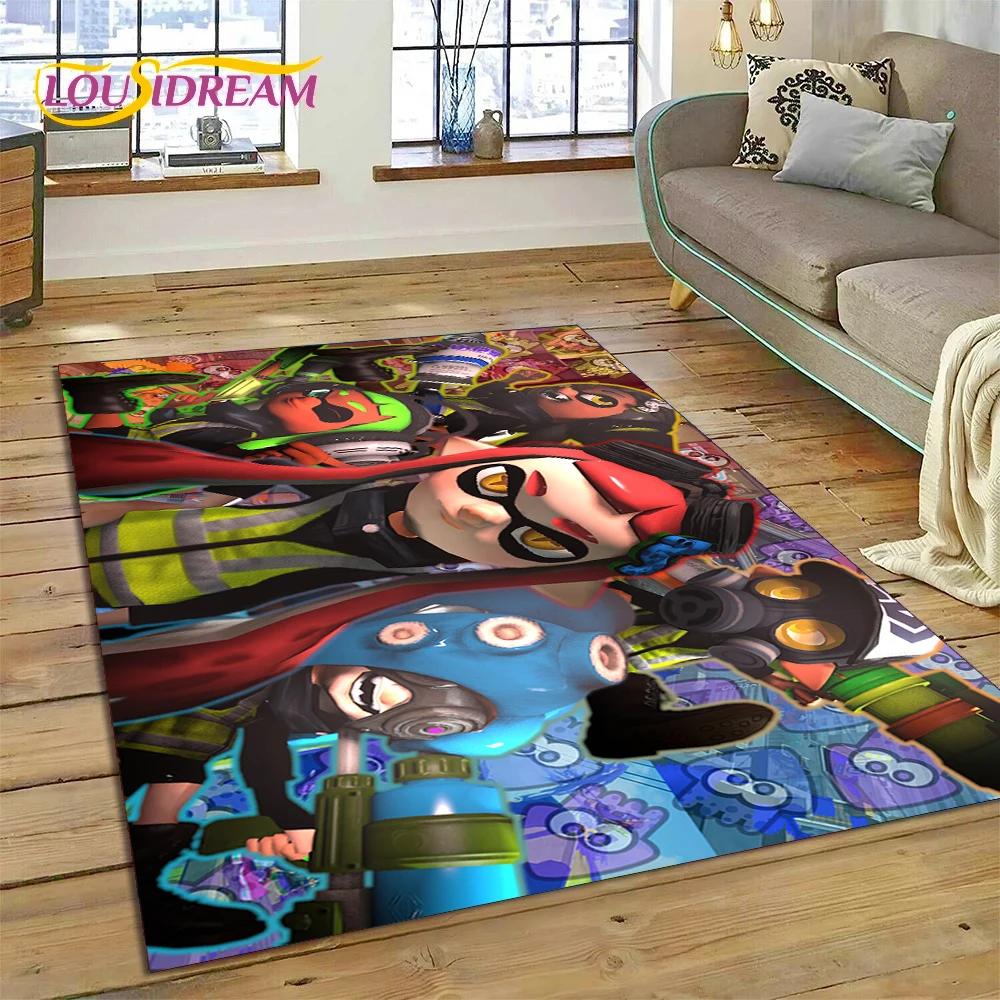 Splatoon3 PC Игрок Мультяшный Игровой Ковер для Гостиной Спальни Домашний Декор, Нескользящий Коврик для Пола Декор для Дивана Придверный Коврик ДЕТСКИЙ