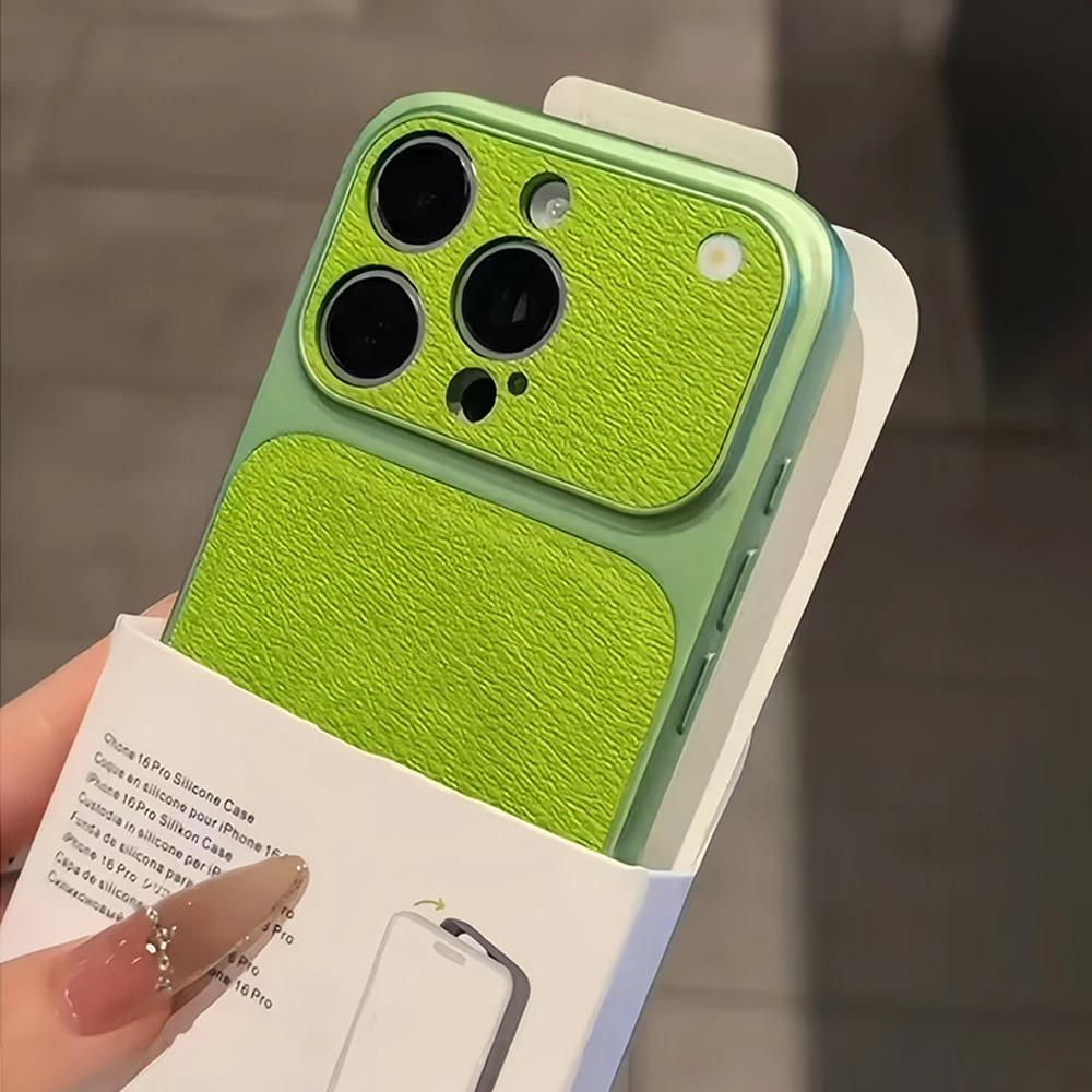 Luxury Leather Texture Phone Case For iPhone 17 16 15 14 13 Pro Max 17Pro Cases Shockproof Bumper Cover for iPhone17 Pro Max