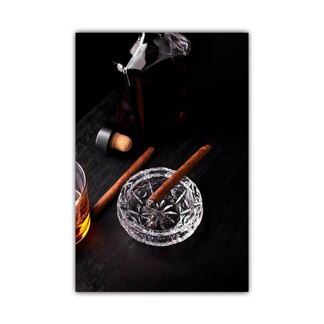 Wall Art Wine Glass Canvas Painting Whisky Bottle Cigar Poster Living Room Kitchen Home Decoration Mural Fashion Bar Restaurant No Frame