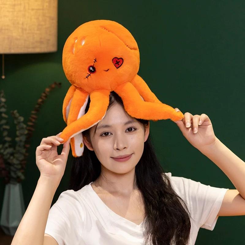 Плюшевая игрушка «Пиратский осьминог», милая мягкая игрушка в виде морского животного, декоративная подушка, забавный подарок-компаньон 24/30 см