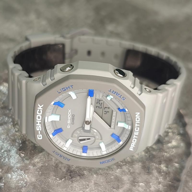 Casio Мужские часы с ЖК-дисплеем и аналоговым двойным дисплеем Серия Gray GA-2100-1A1(Watch3--)