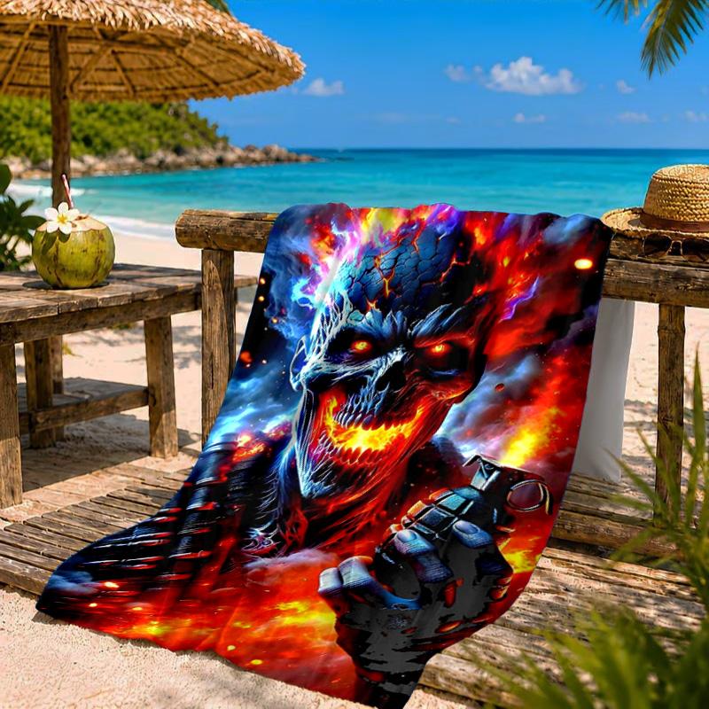 Eerie Frozen Phantom Beach Towel Microfiber Beach Towel, Lightweight and Quick-Dry, for Summer Travel, Swimming Pool Fan Birthday Gift