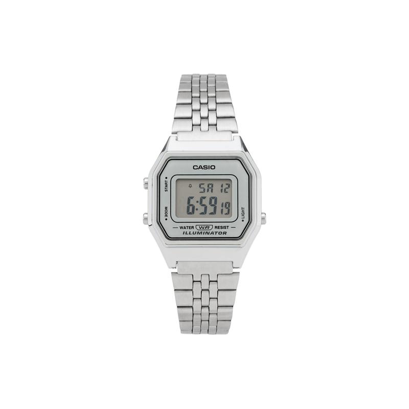 Casio Серия VINTAGE-L Цифровой дисплей Ретро Мода Цепочка Водонепроницаемый Кварцевый механизм Стальной ремешок Японские и Корейские часы Мужские LA680WA-7D