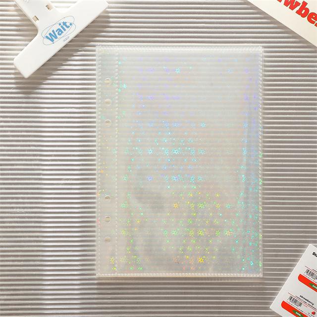 10pcs Laser Star 3/5inch Po Album Inner Sleeves Kawaii A5 Binder Refill Pockets Sleeves Toploader Pocards Notebook Diary