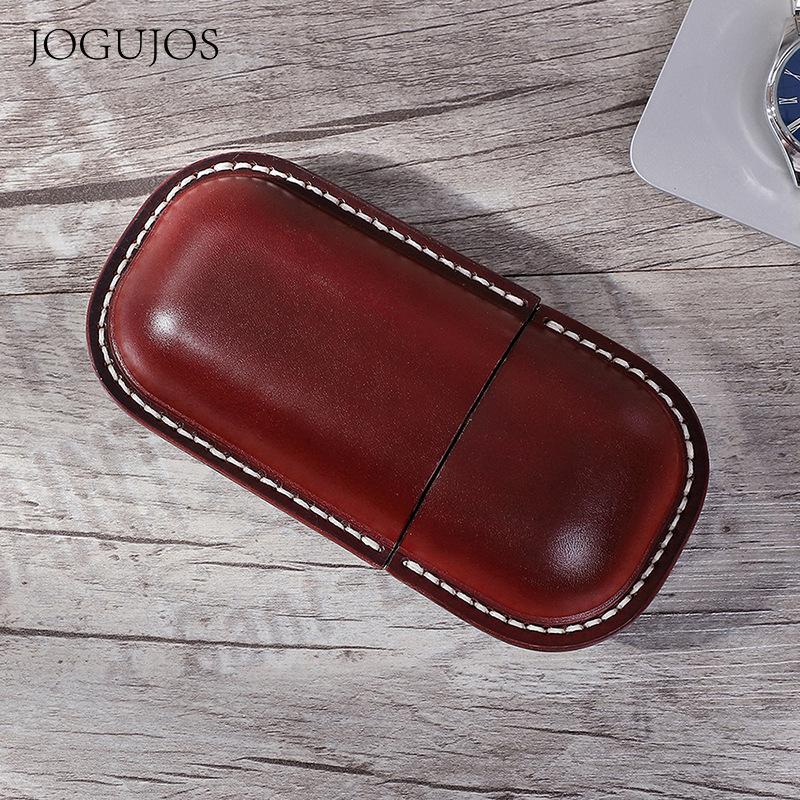 JOGUJOS чехол для очков ручной работы из кожи растительного дубления, чехол-капсула для хранения очков, чехол для солнцезащитных очков из натуральной кожи