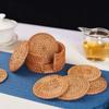 Набор из 6 подставок под напитки для чая кунг-фу, аксессуары, круглая посуда, подставка для посуды, коврик из ротанга, подставка для чашки, диаметр 8 см