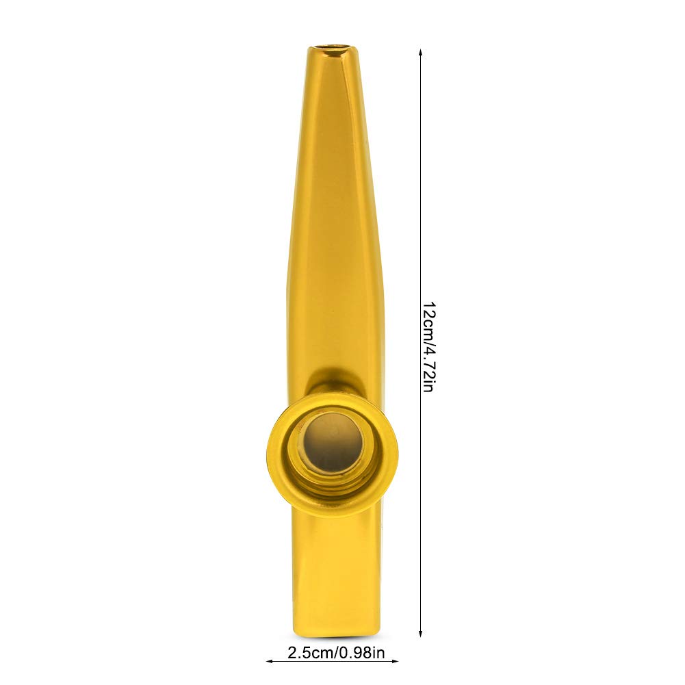 Kazoo Instrument for Music Lovers Aluminum Kazoo Kazoo Humming Whistle Instrument That Can Be Played Solo Band Party Accompaniment Whistle (Gold)