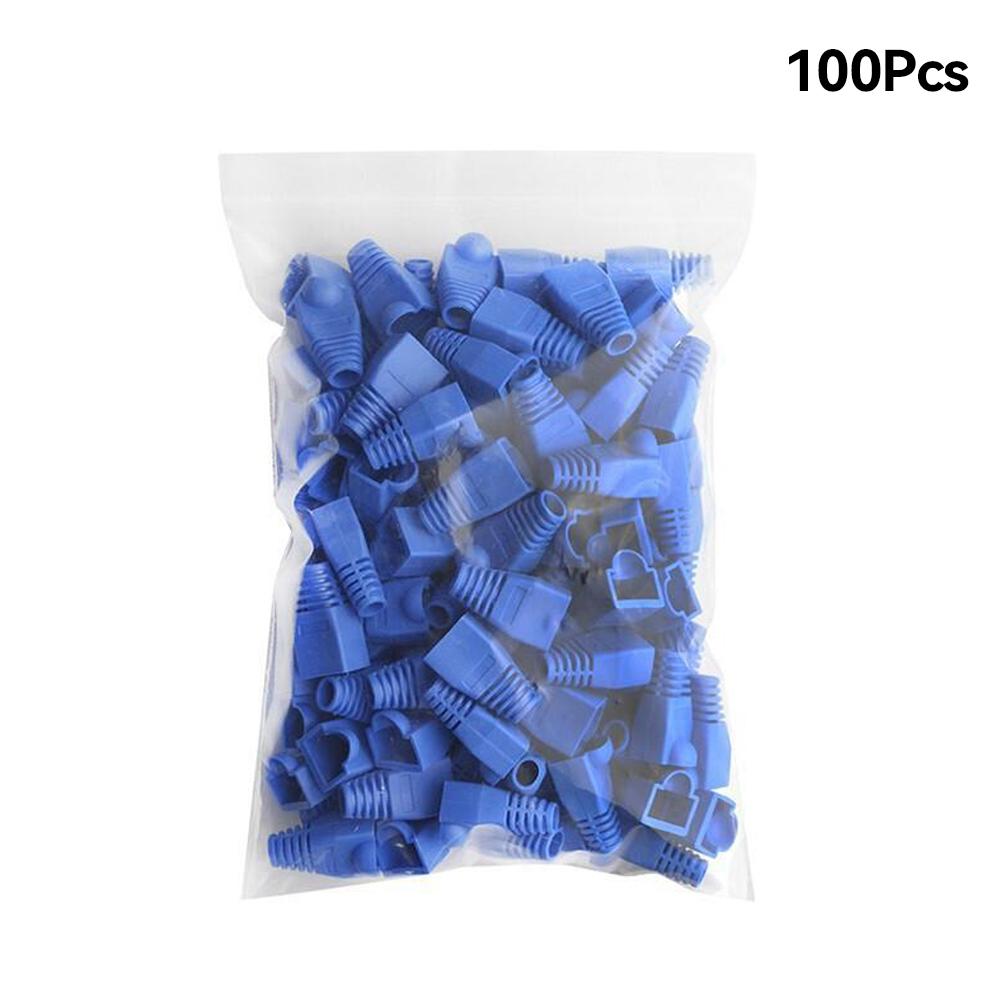 100 шт. разноцветных CAT5E CAT6 RJ45 Ethernet сетевых кабелей защитные чехлы для кабельных разъемов крышки вилки