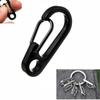 Pair EDC Keychain Clip Split Ring Keyring Spring Buckle Stainless Steel Carabiner