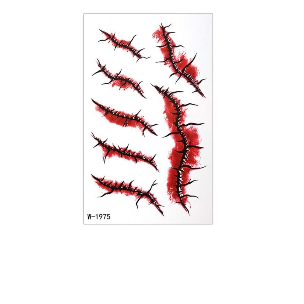 Waterproof Halloween Face Tattoo Simulated Scar Body Art Decal Costume Accessory
