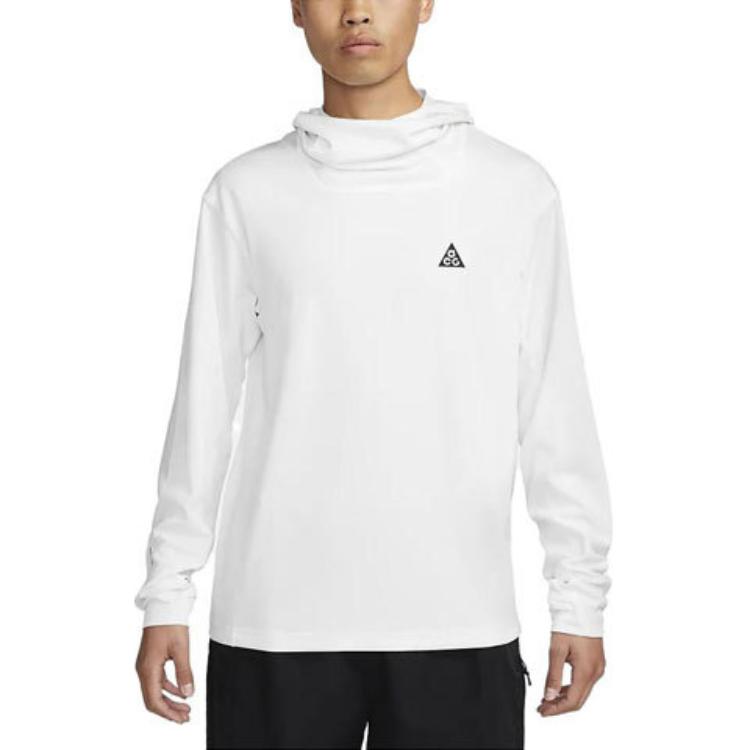 Nike ACG Dri-Fit ADV Lava Tree Толстовка с вышивкой и свободными длинными рукавами Мужские топы Белый DX6968-121