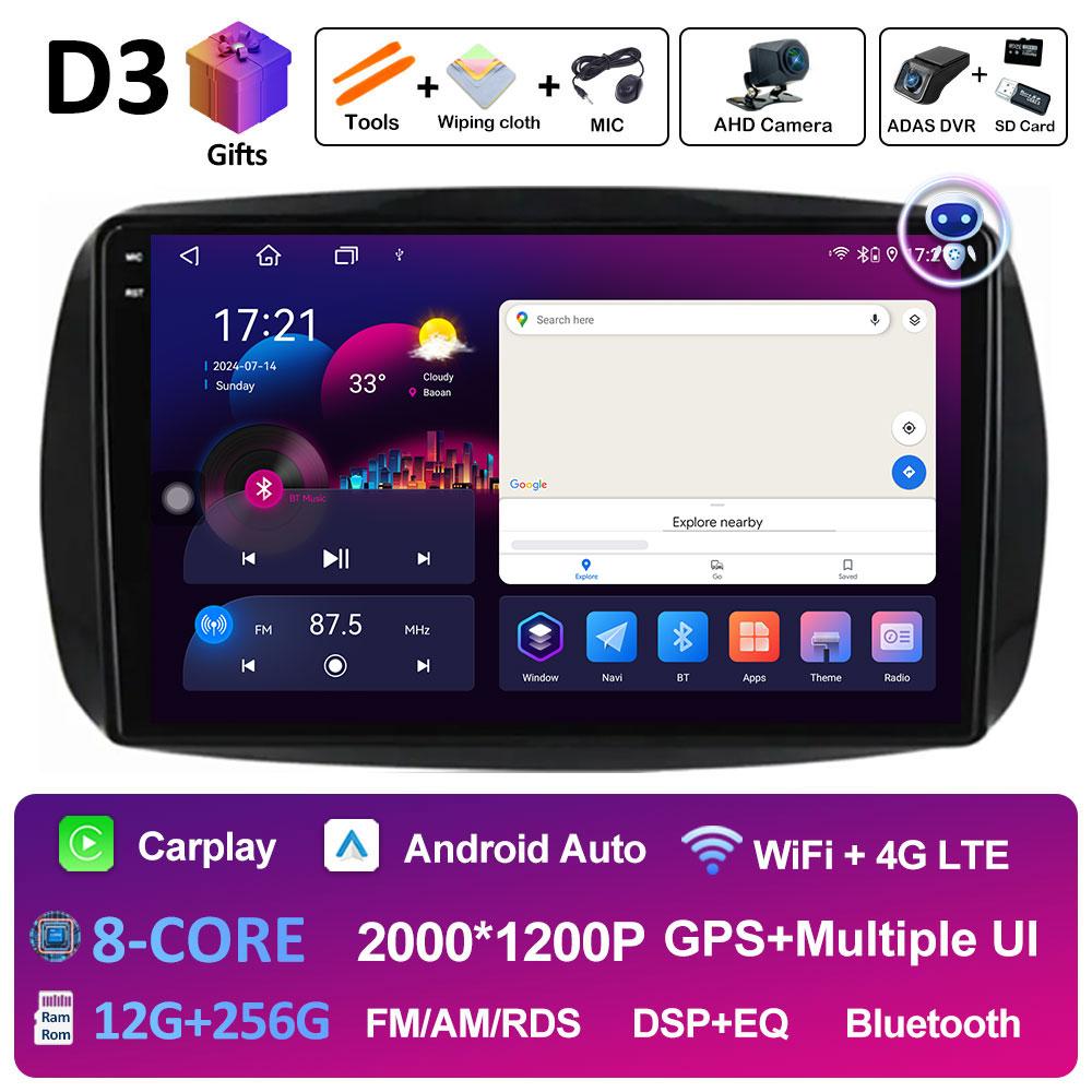 Автомобильное видео для Mercedes Benz Smart 453 Fortwo 2014 2015 2016 2017 - 2020 Радиоплеер Беспроводная навигация Carplay GPS Аксессуары