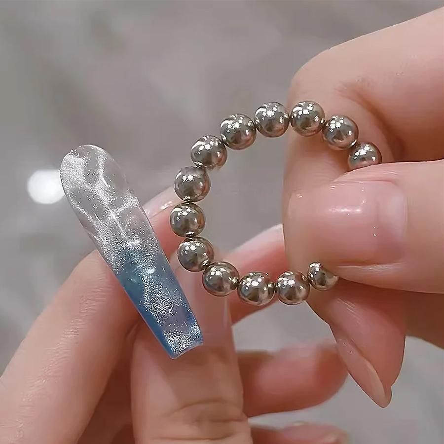 10 шт./20 шт. Круглые магнитные бусины для гель-лака «кошачий глаз» с эффектом водной ряби, магнит для нейл-арта с резьбой в виде ледяного цветка