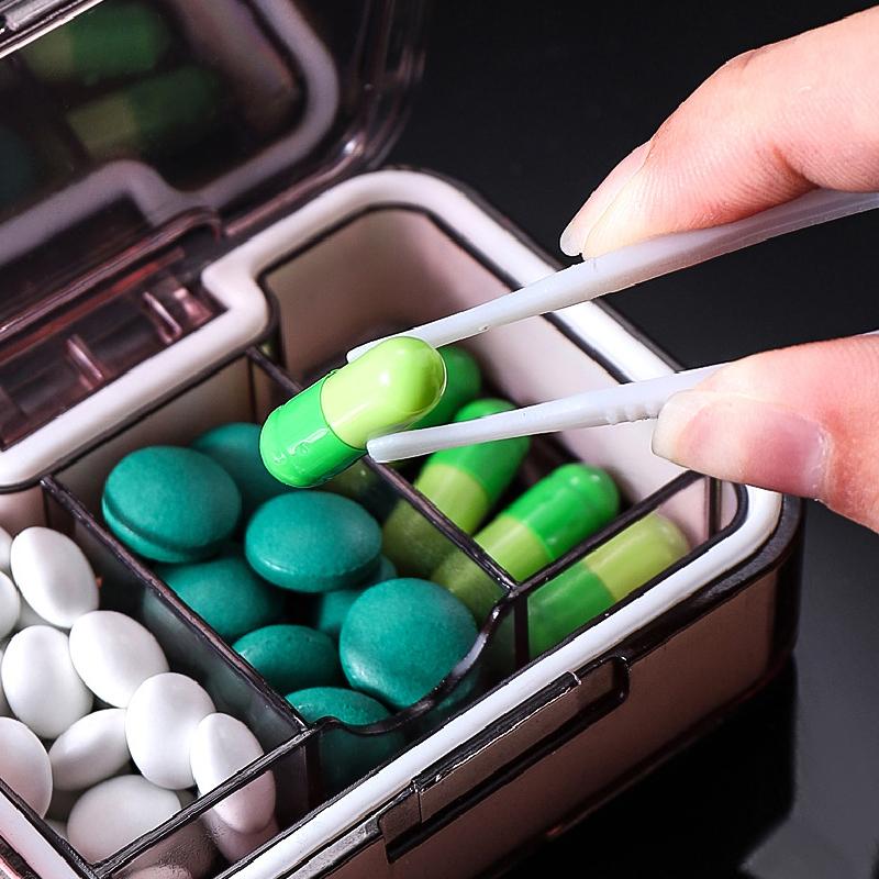 Portable Multi-Function Sealed Medicine Box Cutter 3-in-1 Home Use 3 Compartment Large Capacity Medicine Box Grinder