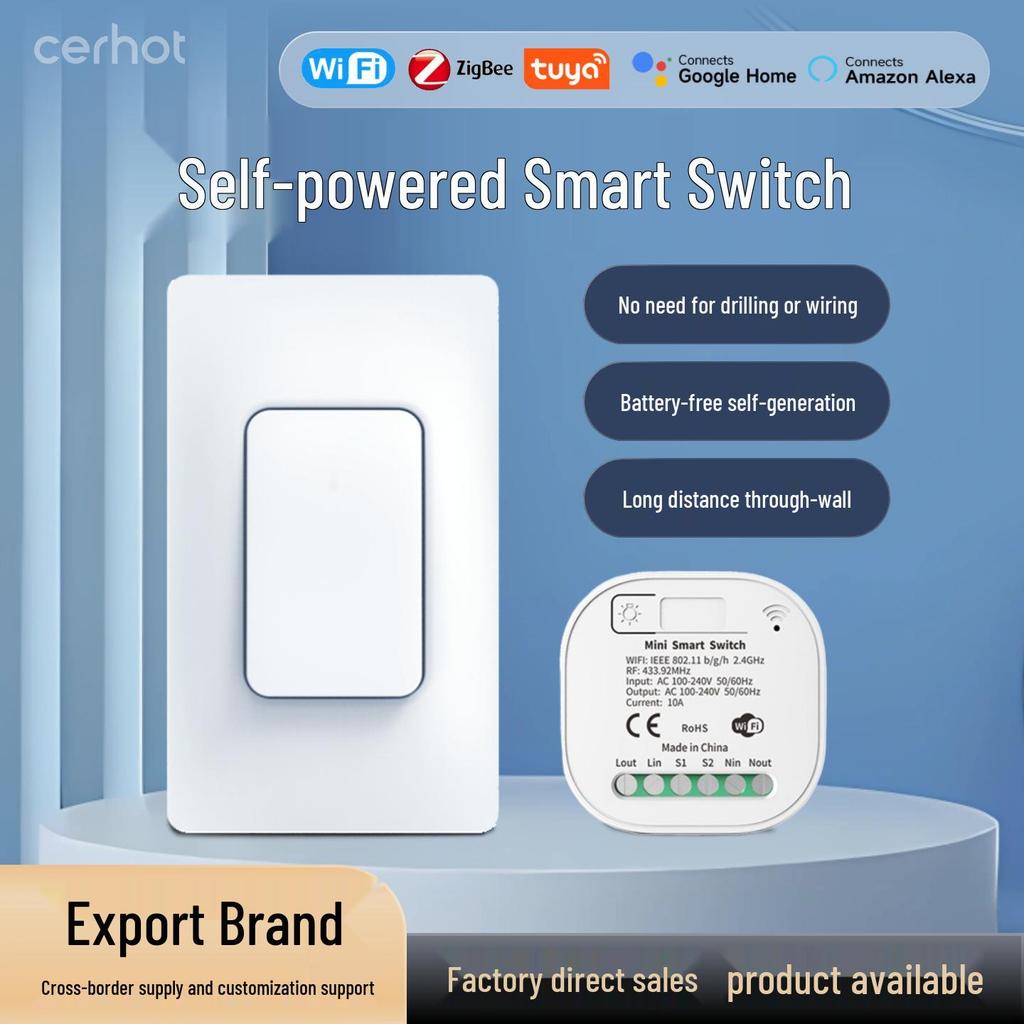 Graffiti Smart Wireless WiFi/ZigBee Remote Control Switch – Battery-Free, Mobile App Timer, Easy Installation.