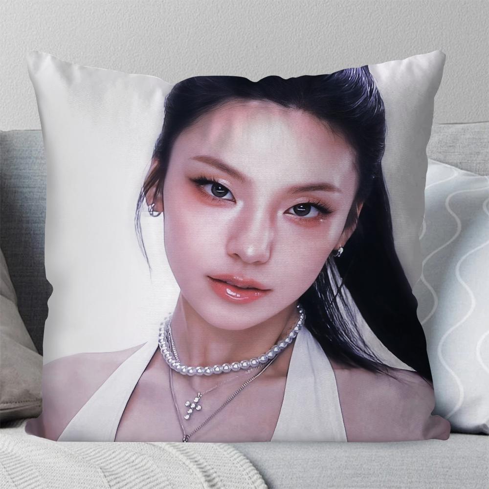 Korean Female Singer Hwang Yeji Pillow Case Square Pillow Bedroom Sofa Leisure Comfort Cushion Living Room Home Decoration 40X40