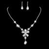 Luxury Bridal Zircon Flower Necklace & Earrings Set - Elegant Wedding Jewelry Accessories 