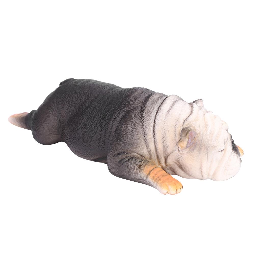 Высокодетализированная модель английского лежачего бульдога, спящая игрушка животное для детей, подарок (#873)