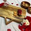 Valentine's Day Gift Organic Acacia Kitchen Cutting Chopping Charcuterie Board Platter Butcher Block for Cheese and Vegetables