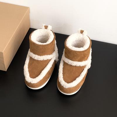 Женские зимние ботинки с увеличением высоты, утепленные натуральной кожей и шерстью Толстые и повседневные, уродливые и милые короткие ботинки