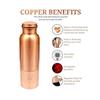 Copper Water Bottle with Leak Proof Protection, Ayurveda and Yoga Health Benefits. (Half Hammered Design,1000ml)