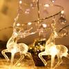 Christmas Deer String Fairy Lights Xmas Tree LED Twinkle Lights Garden Home Party Decor