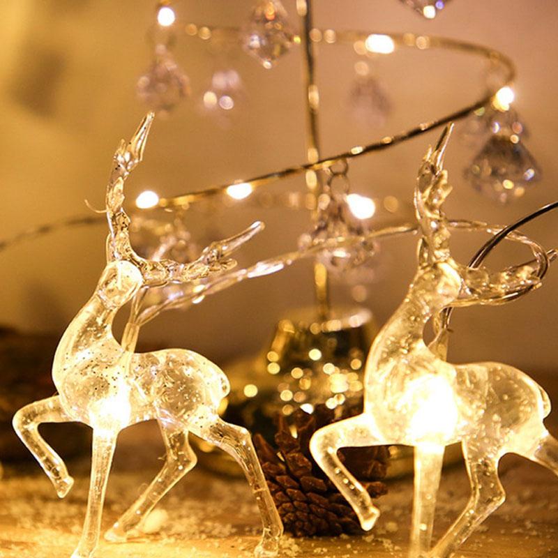 Christmas Deer String Fairy Lights Xmas Tree LED Twinkle Lights Garden Home Party Decor