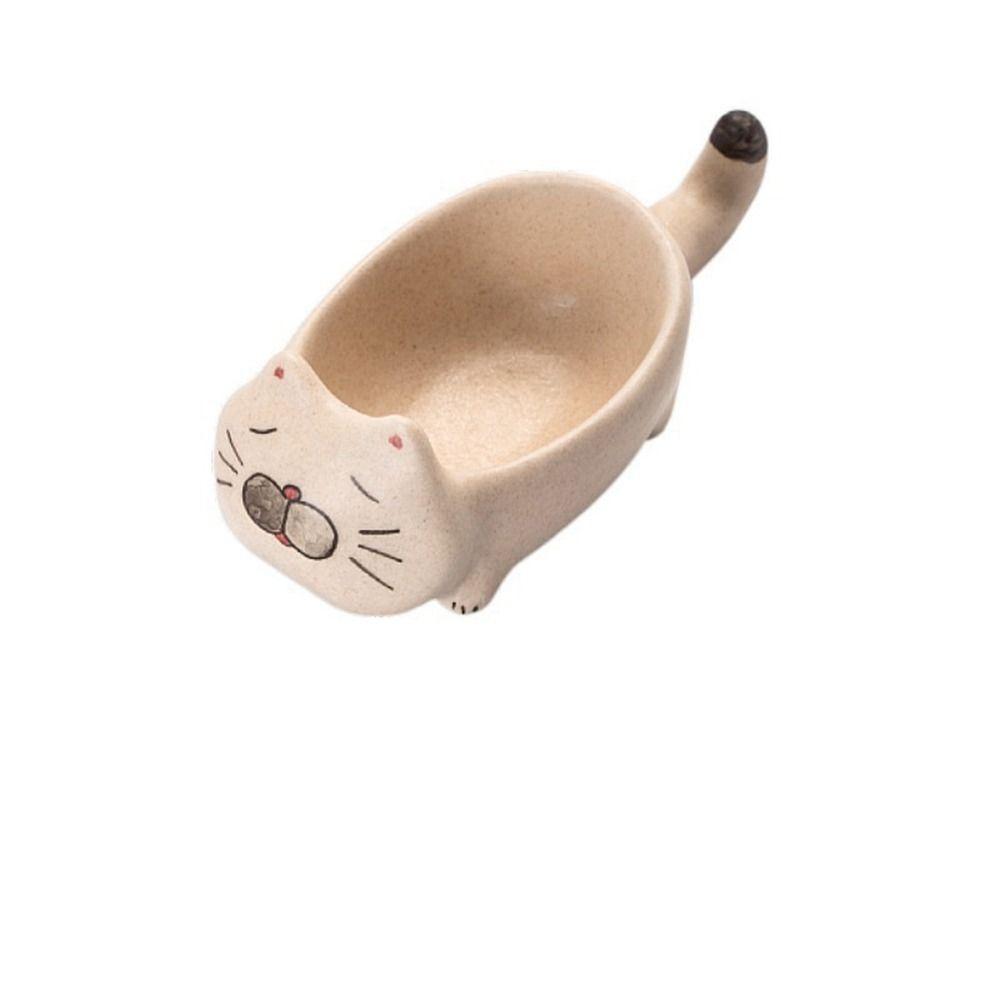 Ceramic Seasoning Plate Multi-purpose Cat Chopsticks Holder Soy Sauce Dish for Sauce