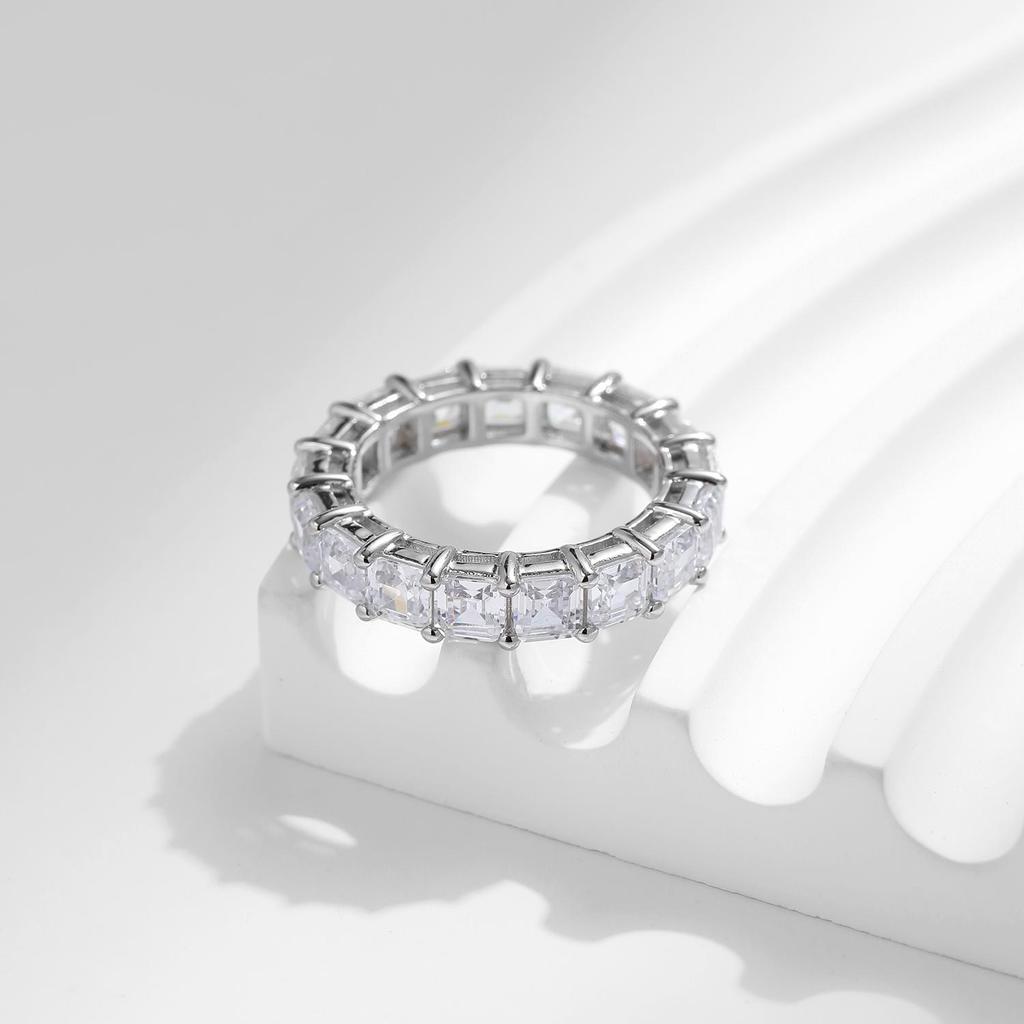 Модиан, стерлинговое серебро 925 пробы, роскошное изумрудное кольцо с квадратным сверкающим цирконием, обручальное кольцо для женщин, ювелирные изделия на годовщину, подарки