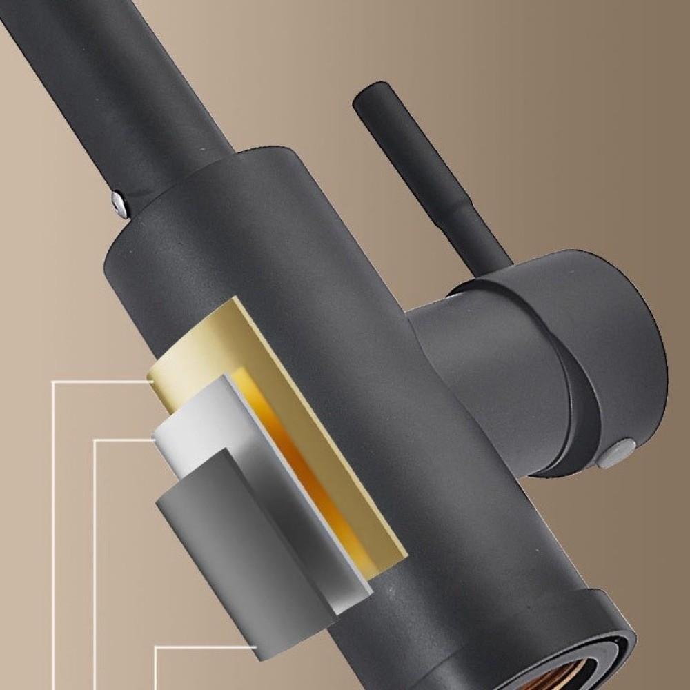 Гибкий шланг Смеситель для раковины Нержавеющая сталь Смеситель для раковины Двухрежимный излив Смеситель воды Кухонная раковина