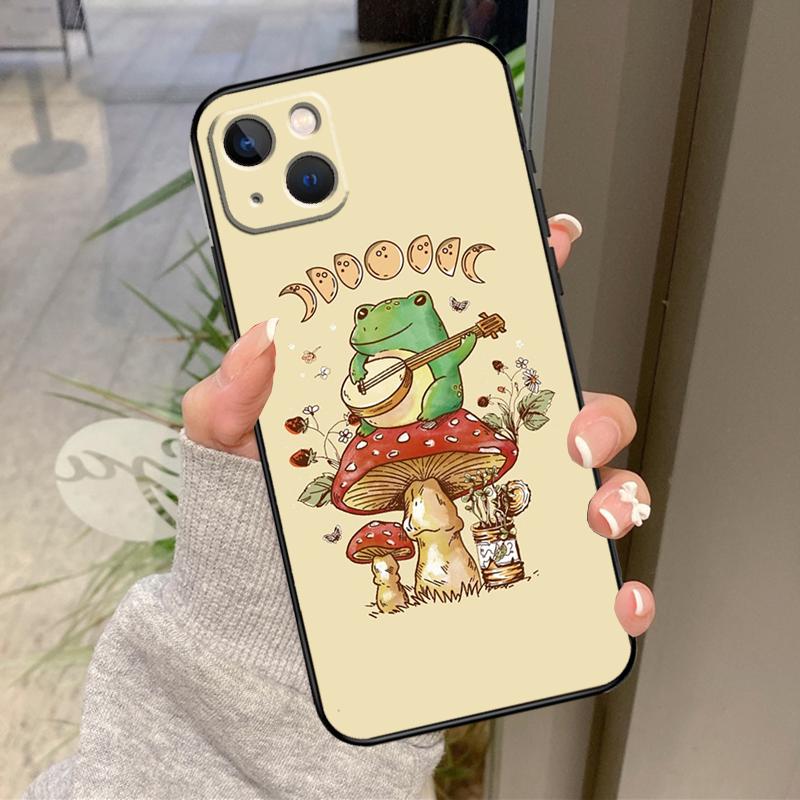 Коттеджкор Эстетика Лягушка Грибы Чехол Для iPhone 17 Pro Max 16 15 13 12 11 14 Pro Max Plus 13 12 Mini 16e 17 Air Задняя Крышка