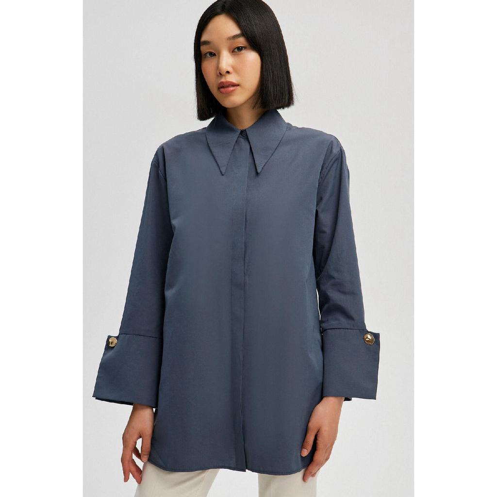 Wide Cuff Poplin Shirt