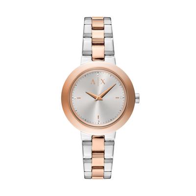 [AX Armani Exchange] Часы NA AX5172 женские, серебро и розовое золото