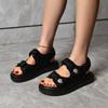 2024 Brand Women's Shoes Buckle Strap Women's Sandals Fashion Metal Decoration Casual Sandals Women Summer Peep Toe Flat Sandals