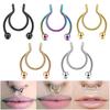 Unisex Stainless Steel Piercing Nose Clip Ring Stud Jewelry Accessories