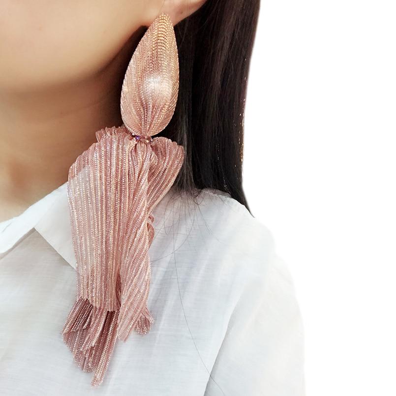 Модные кружевные длинные серьги с имитацией жемчуга и кристаллами из бисера, большие массивные серьги