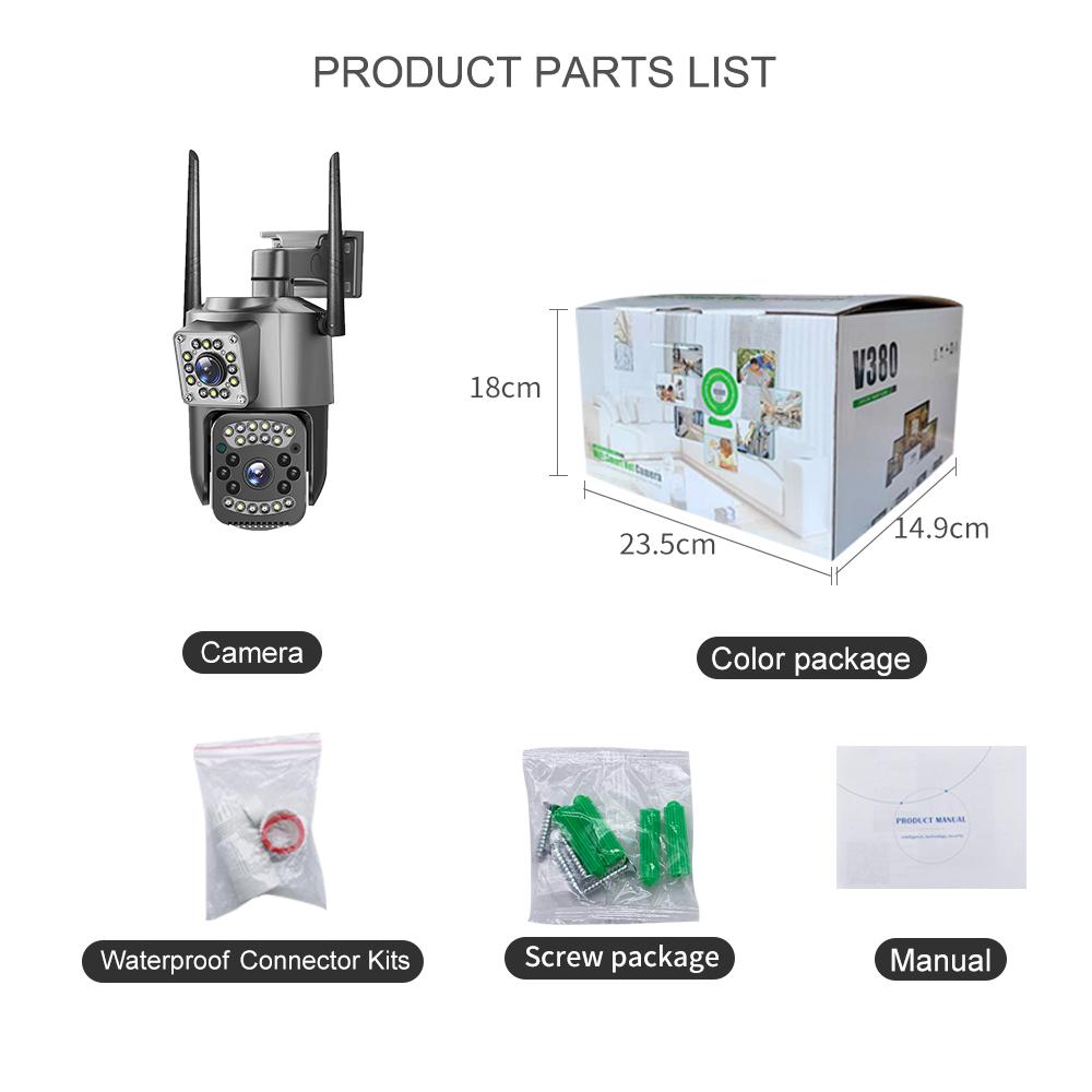 Новая EU V380 Pro Wi-Fi 4G SIM-карта 4K 8-мегапиксельная камера видеонаблюдения Уличная IP-камера безопасности Двунаправленный вызов Цвет ночного видения AI Mobile Trackin