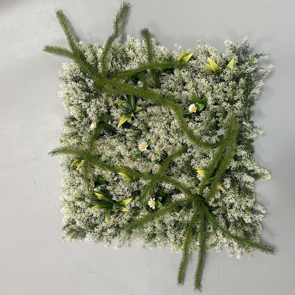 50×50cm Artificial Green Plant Wall - Plastic Vertical Garden, Fake Flower Wall, Synthetic Turf Background